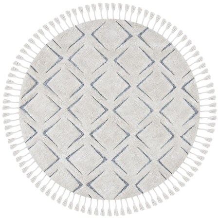 Safavieh 6 x 6 ft. Sahara 400 Round Area Rug - Ivory & Grey SAH454A-6R